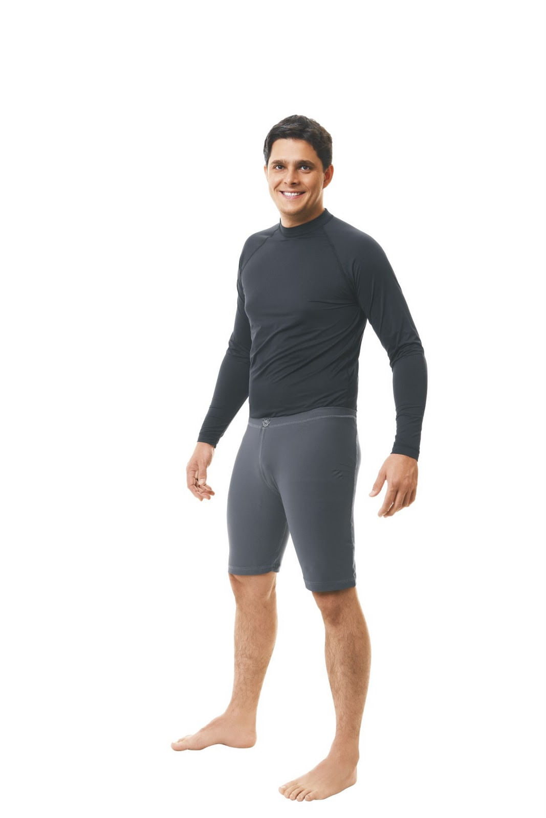 Bermuda Masc Go Ahead Segunda Pele Long Distance Cinza