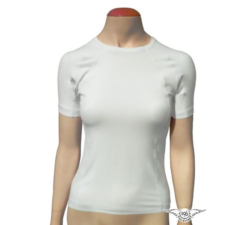 Blusa Segunda Pele High-Bio Manga Curta Feminina - Branca - 100% Go Ahead