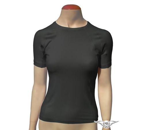 Blusa Segunda Pele High-Bio Manga Curta Feminina - Preta - 100% Go Ahead