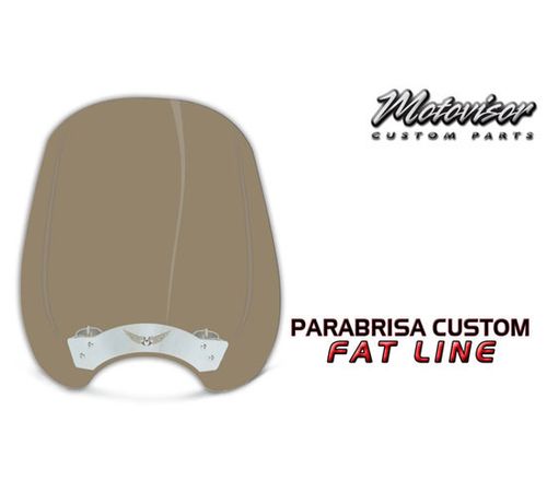 Para-brisa Custom Fat Line Ferragem Over Size - Fumê - Motovisor