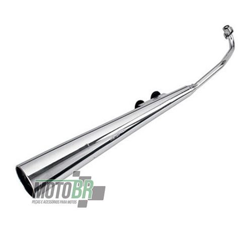Escapamento Completo Modelo Original Light Cromado - Sundown Web 100 - até 2005 - Roncar - 5185.9