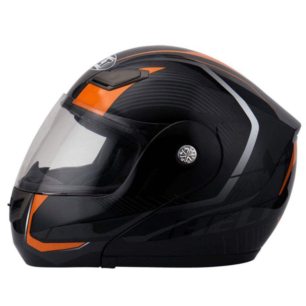 Capacete Helt Hippo 936 Preto Laranja