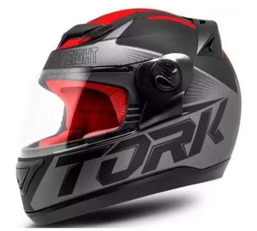 Capacete Tork 788 G7 Evolution Fosco Preto Vermelho