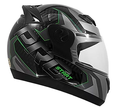 Capacete Tork 788 G7 Start Preto Verde