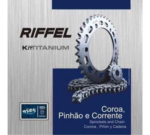 Kit Relação Titan 150 Fan 150 Todos Anos Aço 1045 - Riffel