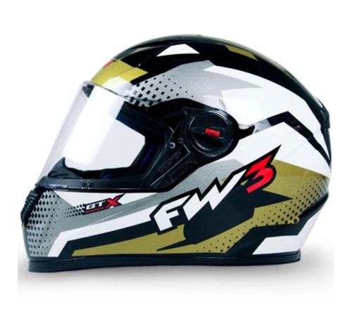 Capacete FW3 GTN Super Dourado Cinza Branco