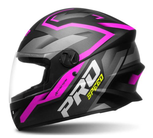Capacete Pro Tork R8 Pro Speed Fosco Preto Rosa