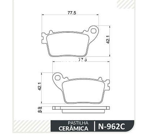 Pastilha Freio Traseiro CB 600F Hornet 2007 ED - Cobreq