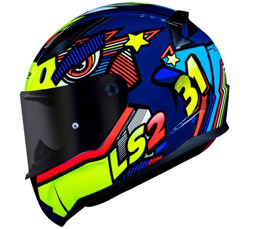 Capacete LS2 FF353 Rapid Khan Amarelo Azul