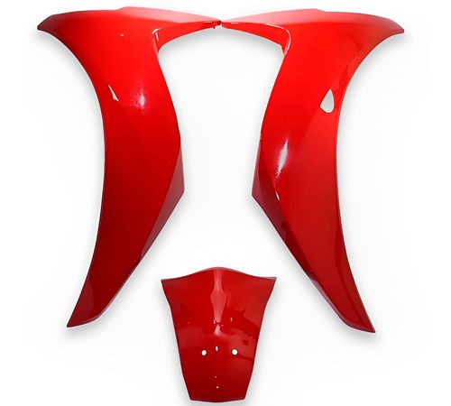 Bico Frontal Completo Biz 110I 2018 E 2022 Vermelho 3 Peças