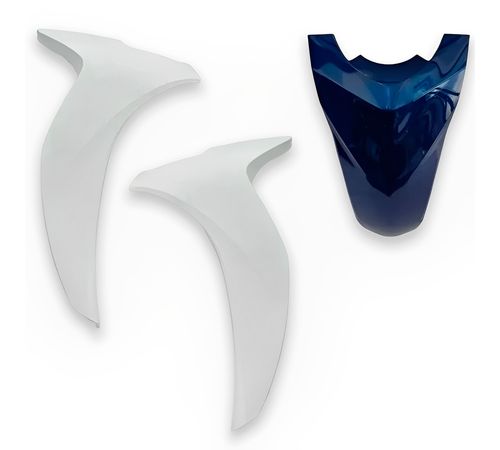 Bico Frontal Completo Biz 125 2022 Branco E Azul 3 Peças