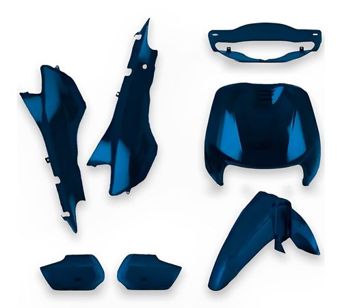 Kit Carenagem Biz 100 1998 Até 1999 Azul Biscaia Metálico