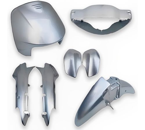 Kit Carenagem Completo Biz 100 2005 Prata Force Metálico
