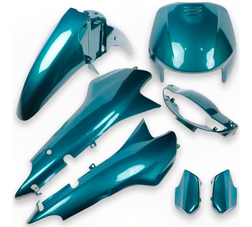 Kit Carenagem Completo Biz 100 2000 Verde Riviera Metálico