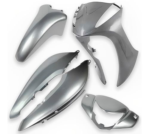 Kit Carenagem Completo Biz 125 2012 Prata Ibiúna - Pro Tork