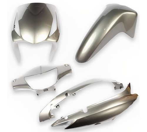 Kit Carenagem Completo Biz 125 2008 Até 2009 Prata Lumiar
