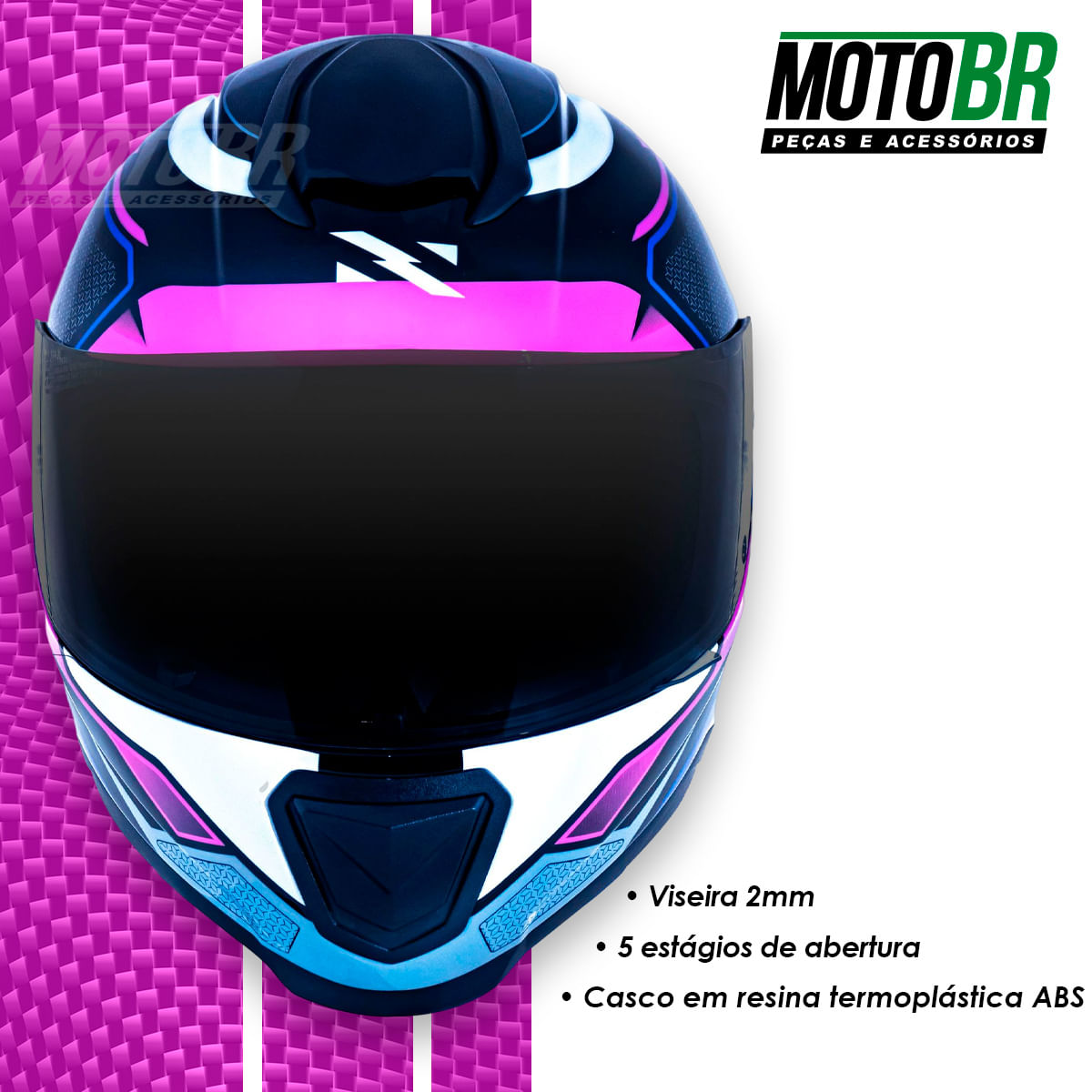 Capacete Norisk Razor Speedmax Preto Roxo - MOTO BR