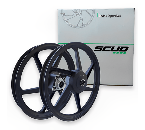 Roda Liga Leve Titan 125 ES 2000 Até 2004 Disco 6P Preto
