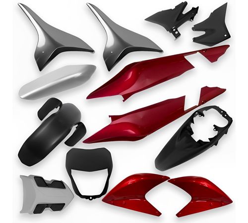 Kit Carenagem Completo XRE 300 2012 Vermelho Candy Broméria