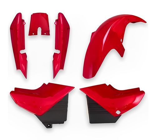 Kit Carenagem Completo YBR 125 2000 A 2001 E 2008 Vermelho