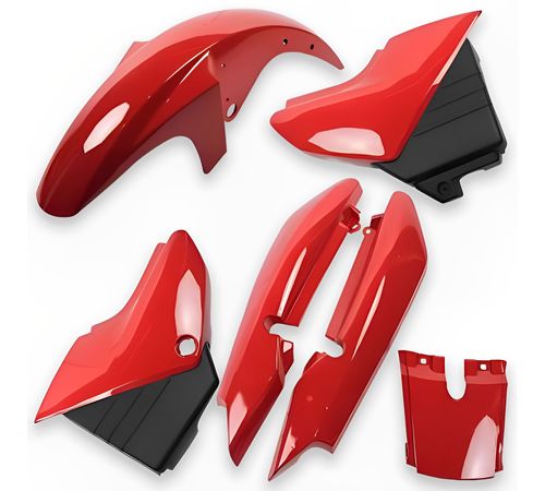 Kit Carenagem Completo YBR 125 2001 Vermelho - Pro Tork