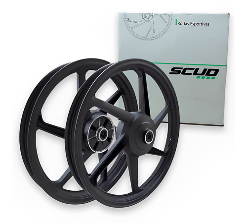 Roda Liga Biz 125 Biz 100 Biz 110 Disco Preta 6P - Scud