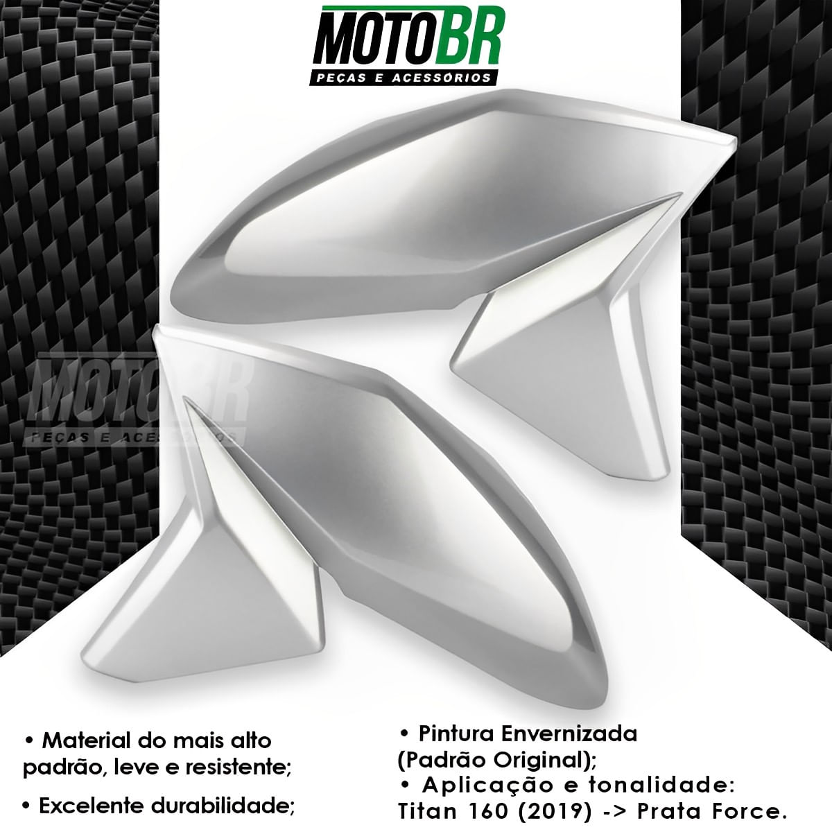 Aba Tanque Titan 160 2019 Prata Force Metálico - Sportive - MOTO BR