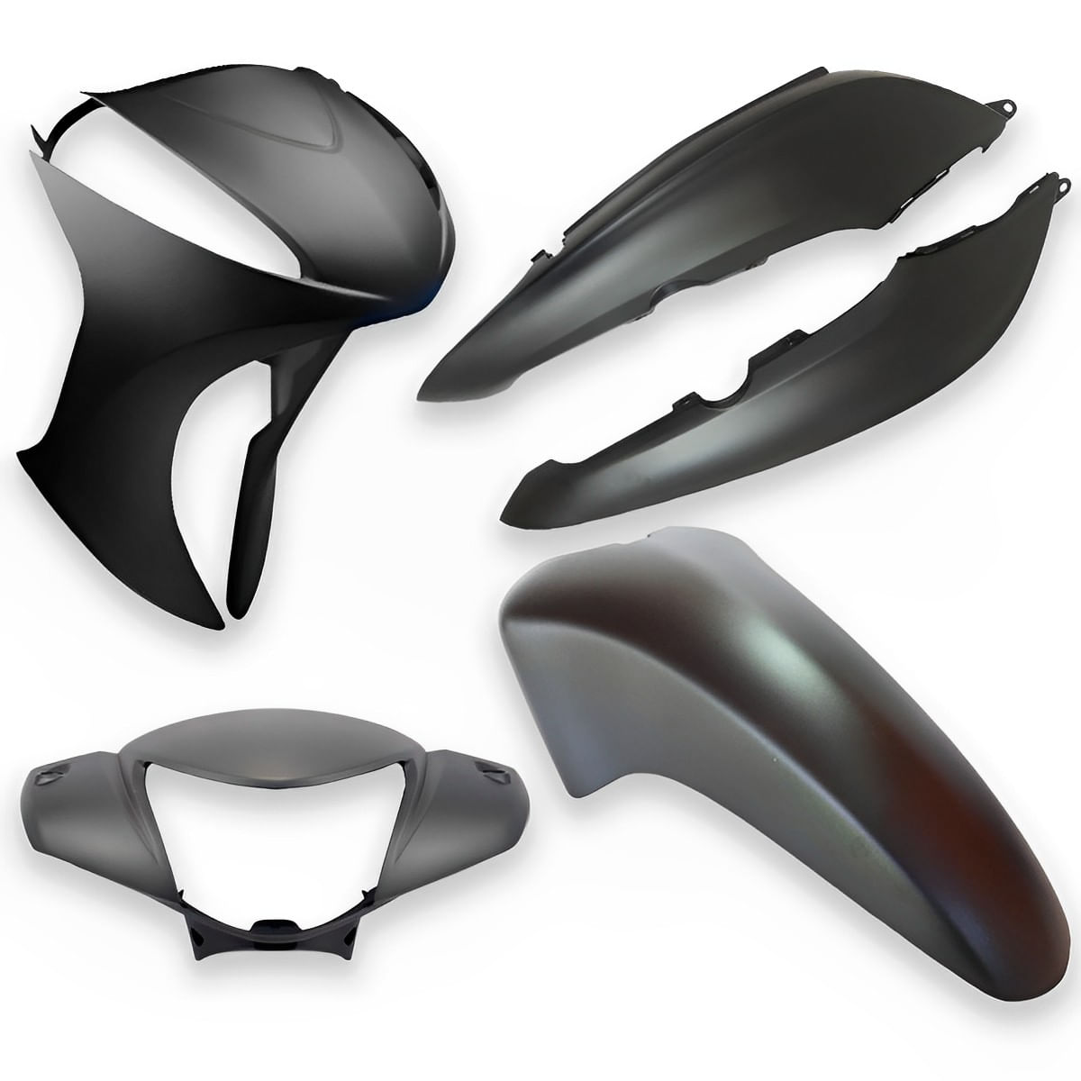 Kit Carenagem Completo Biz 125 Ex 2014 Até 2015 Cinza Fosco