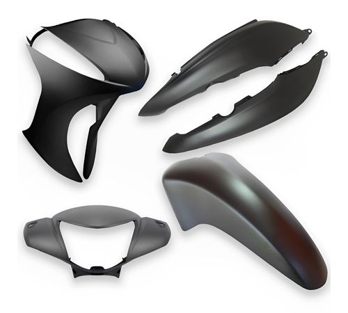 Kit Carenagem Completo Biz 125 Ex 2014 Até 2015 Cinza Fosco