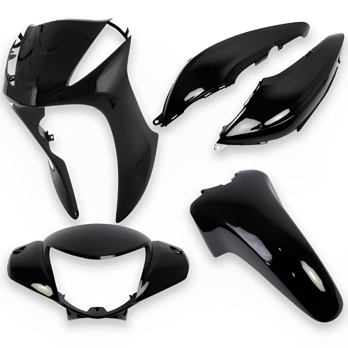 Kit Carenagem Completo Biz 125 EX 2016 Preto - Sportive