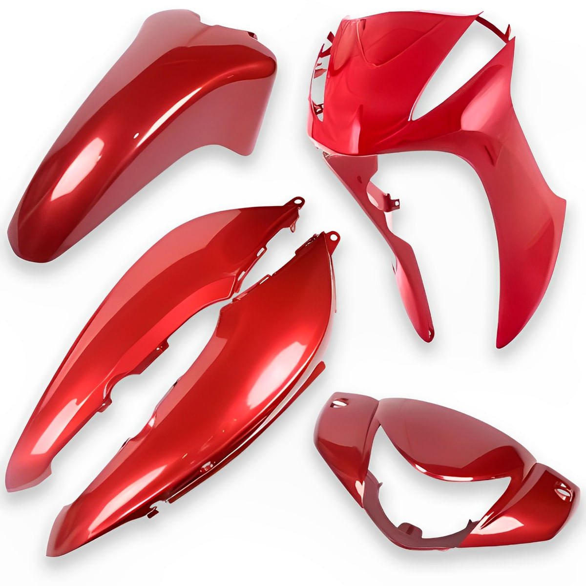 Kit Carenagem Completo Biz 125 Ex 2013 Vermelho - Sportive