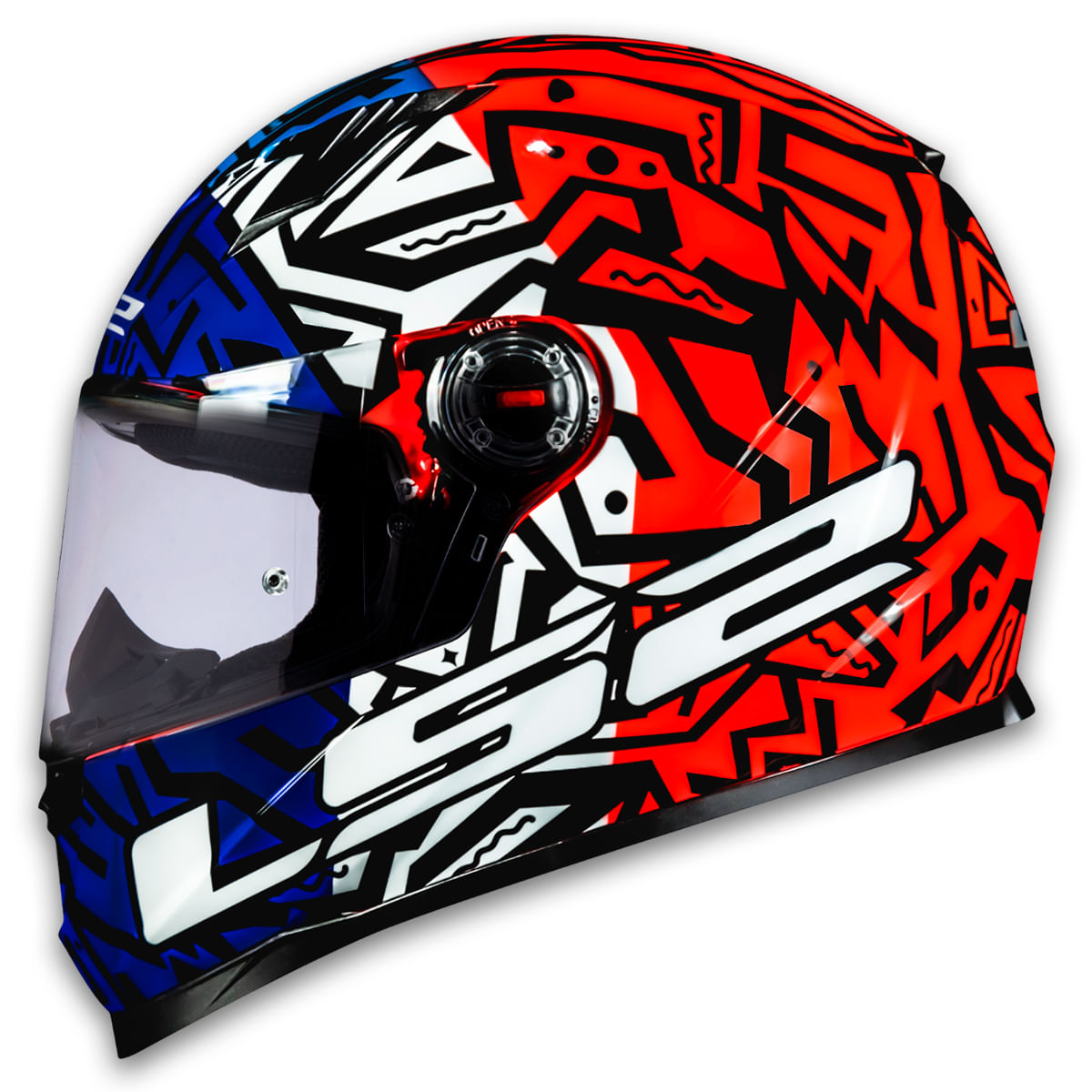 Capacete LS2 FF358 Memphis Laranja Azul - MOTO BR