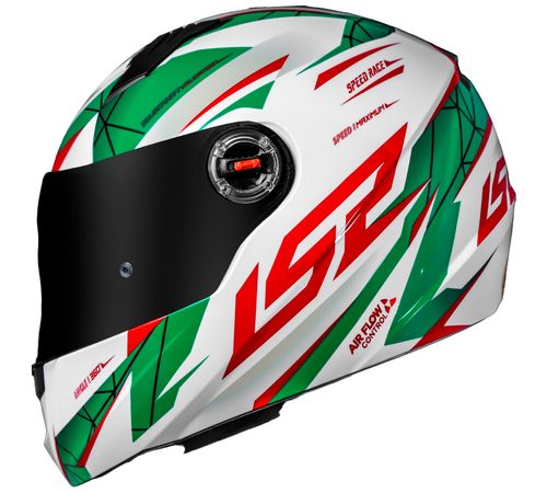 Capacete Original LS2 FF358 Draze Branco Verde Vermelho