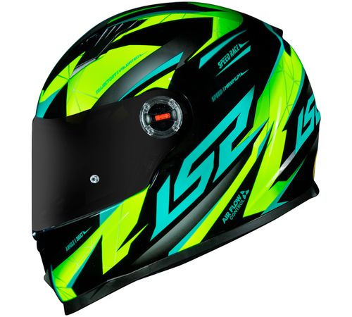 Capacete LS2 FF358 Draze Preto Amarelo Verde