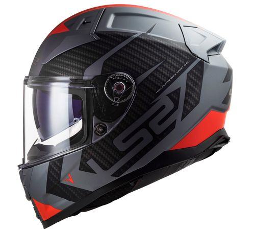 Capacete LS2 FF811 Vector 2 Splitter Fosco Titanium Verm