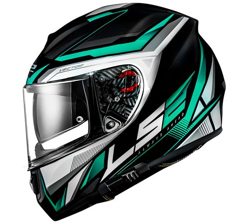 Capacete Original LS2 FF397 Vector Rider Prata Cinza Verde