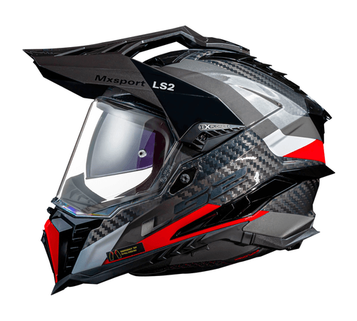 Capacete LS2 MX701 Explorer Frontier Titanium Vermelho