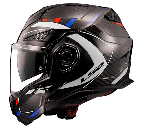 Capacete LS2 FF901 Advant X Carbon Future Branco Azul Vermelho
