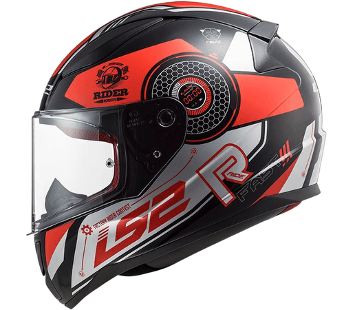 Capacete LS2 FF353 Rapid Stratus Preto Vermelho Cinza