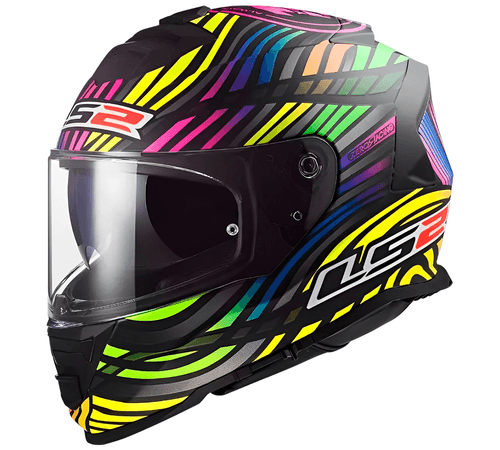 Capacete LS2 FF800 Storm Power Rainbow Preto Fosco