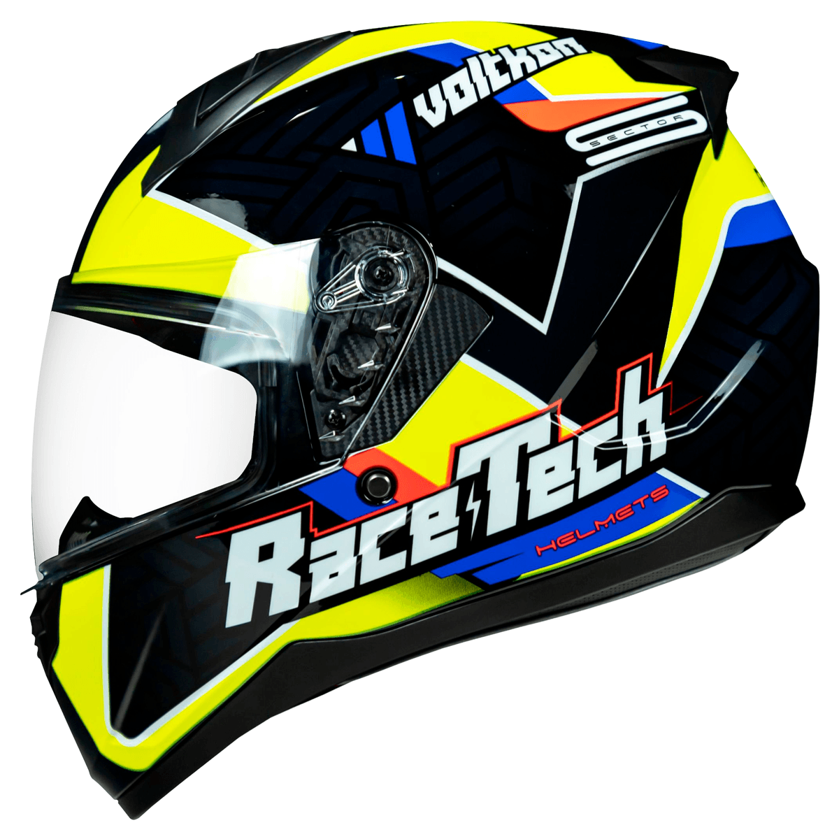Capacete Race Tech Sector Voltkon Preto Amarelo 56