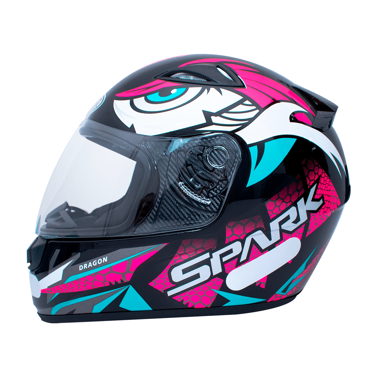 Capacete EBF Spark Dragon Preto Rosa