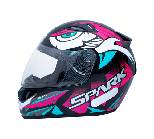 Capacete EBF Spark Dragon Preto Rosa