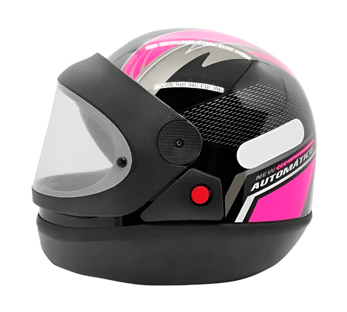 Capacete EBF Automatico Bolt Preto Rosa