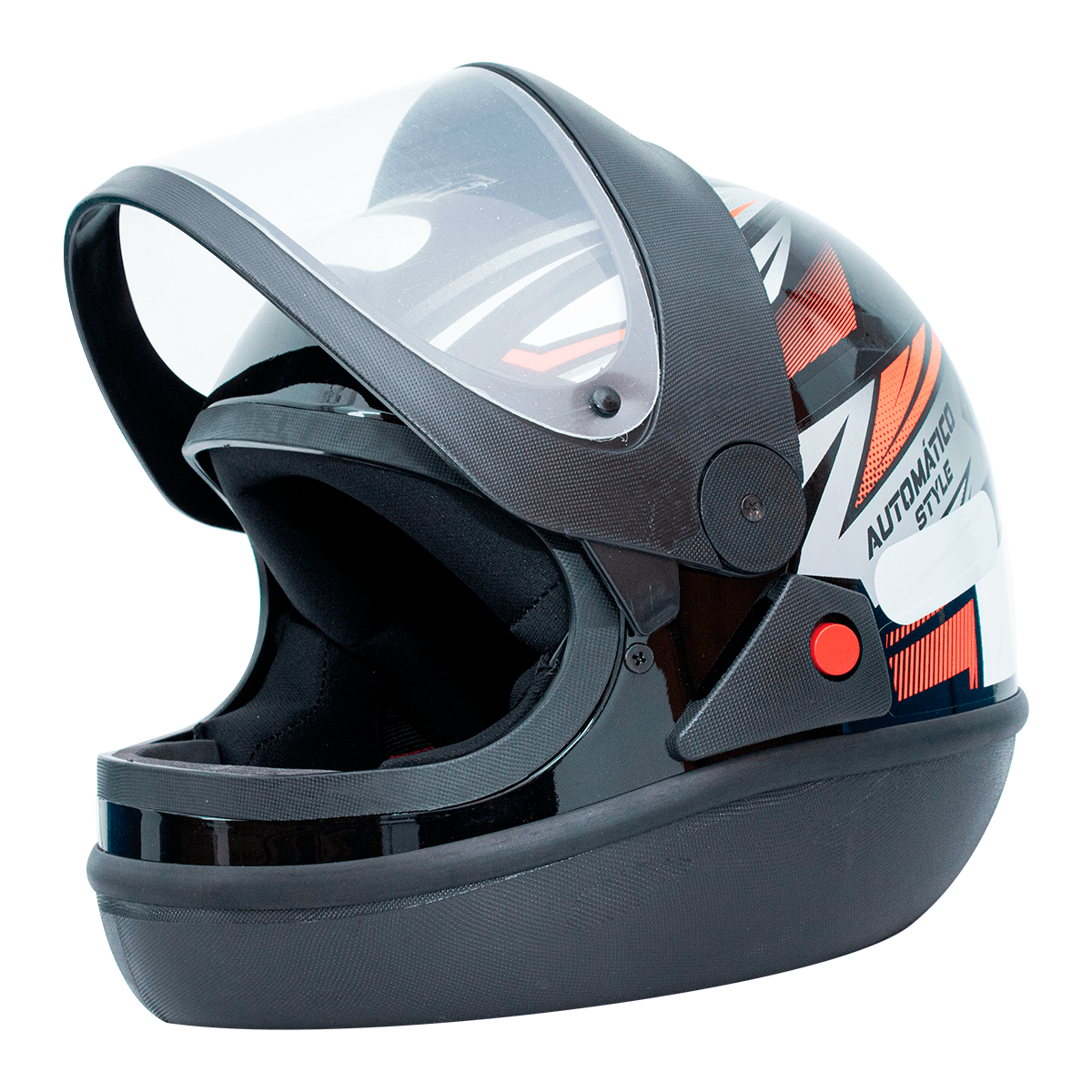 Capacete EBF Automático Style Preto Vermelho