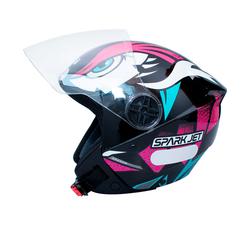 Capacete EBF Spark Jet Dragon Preto Rosa