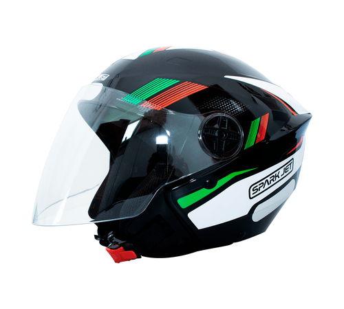 Capacete EBF Spark Jet Sting Preto Branco