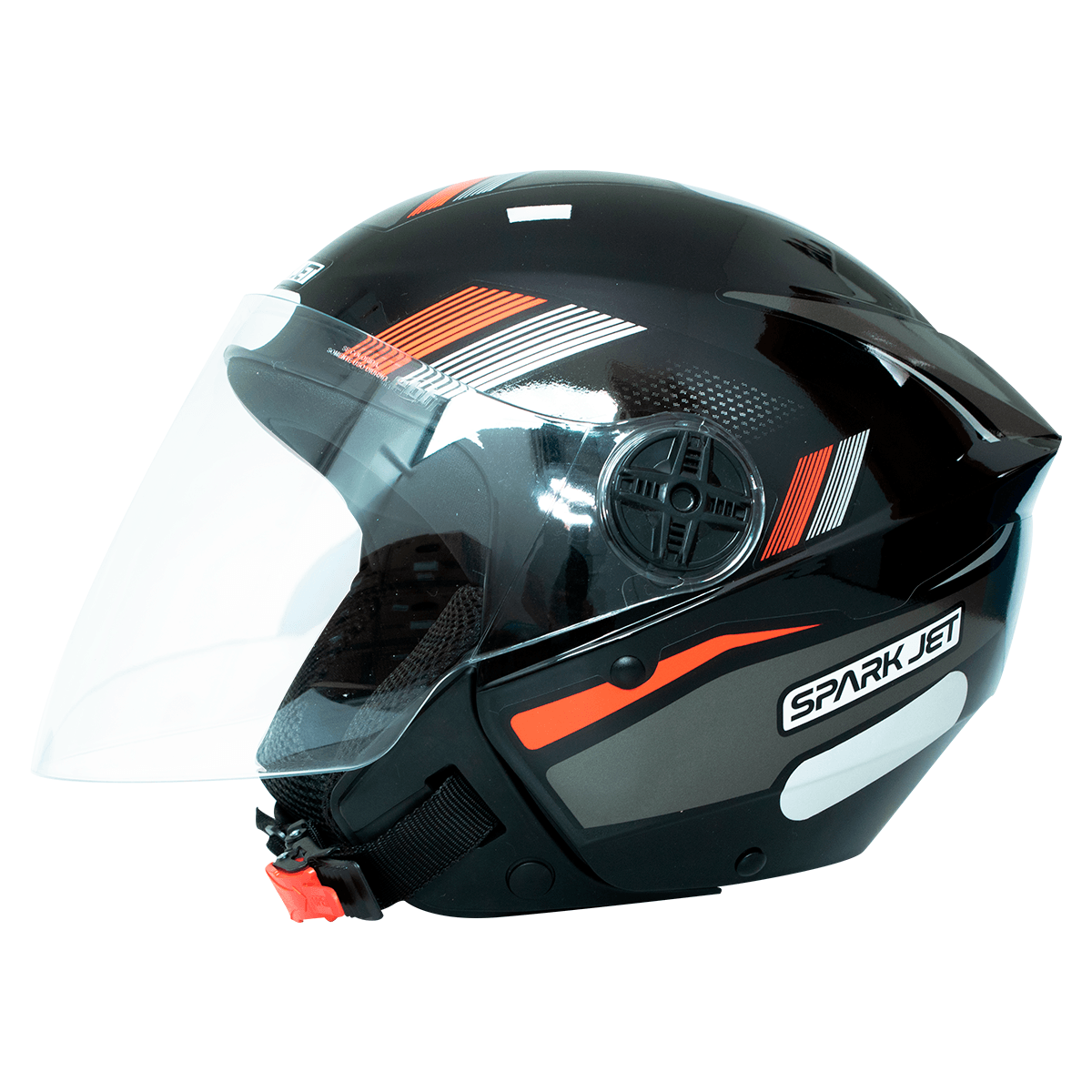 Capacete EBF Spark Jet Sting Preto Chumbo