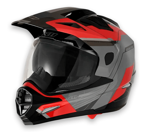 Capacete X11 Crossover Adventure Cinza Vermelho