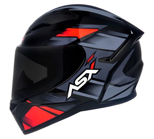 Capacete ASX City Start Preto Vermelho Cinza